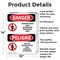 Signmission Construction Area Authorized Only Bilingual Danger Sign, Aluminum, 10in W x 14in L, 2PK OS-2PACK-DS-A-1014-VS-1095 - alternate 9